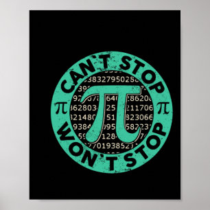 Poster Não consigo parar Pi Wont de acabar com a matemáti