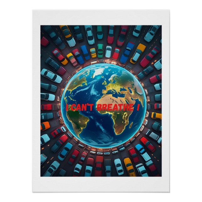 Pôster Não consigo respirar - Poluição ambiental (Frente)