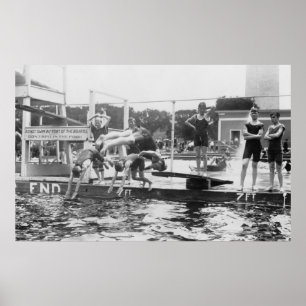 Pôster Não cuspam em Piscinas Nadando 1920