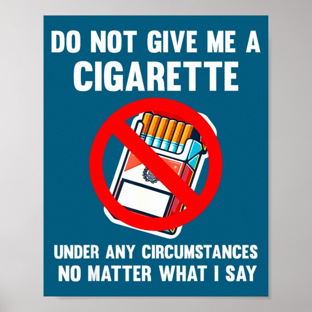 Poster Não Dê Cigarro Pare de Fumar (Frente)