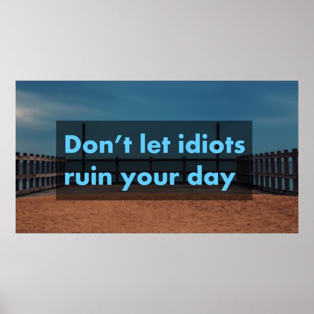 Poster Não deixe idiotas arruinar seu dia (Frente)