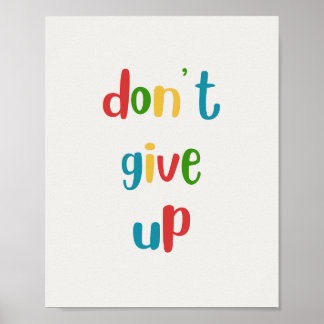 Poster Não Desista Cartaz Motivacional Colorido