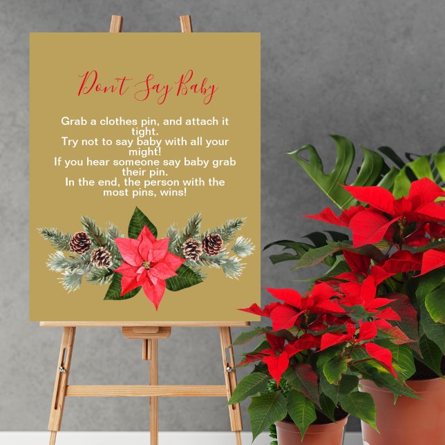 Poster Não diga "bebê Red Poinsettia Pinecone" (Criador carregado)