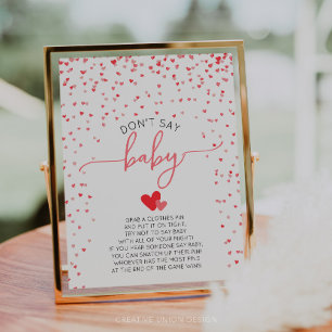 Poster Não diga Chá de fraldas para jogos de bebês assina