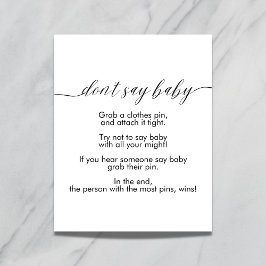 Poster Não diga que o bebê assina moderno minimalista sim