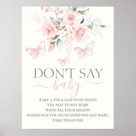 Poster Não diga sinal de borboleta bebê