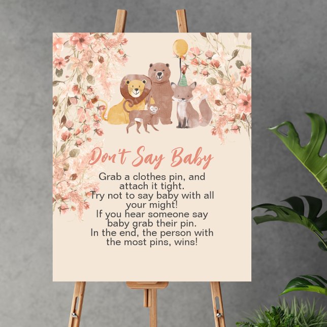 Poster Não digas "baby boho safari" erva rosa-pampas (Criador carregado)