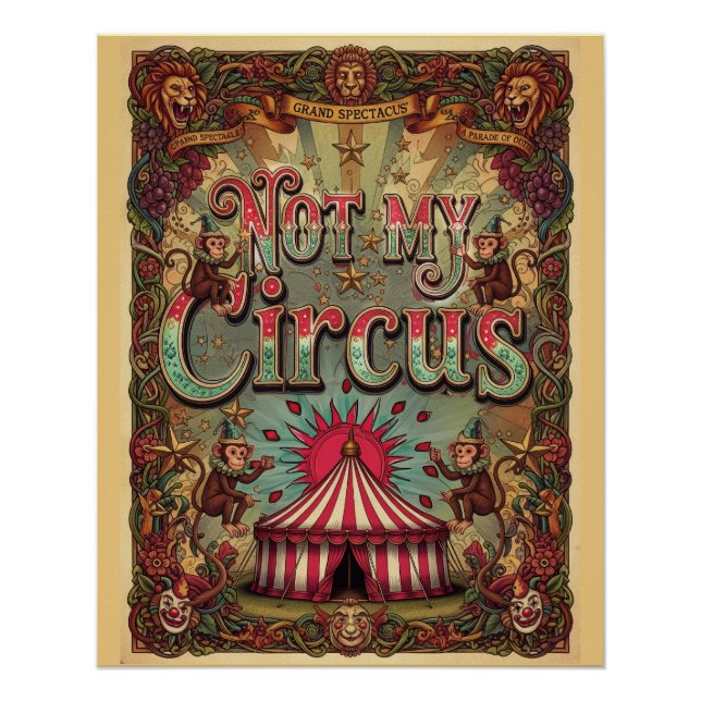 Pôster Não é Meu Circo! Design de Poster Tema Carnaval (Frente)