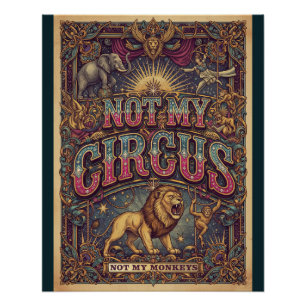 Pôster Não é Meu Circo – Leões & Elefantes Design de Post