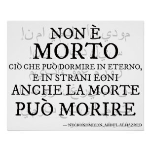 Pôster "Não è morto..." - Il verso del Necronomicon