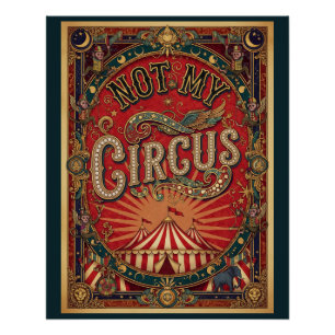 Pôster Não é o Meu Circo! Maestro Vermelho e Dourado