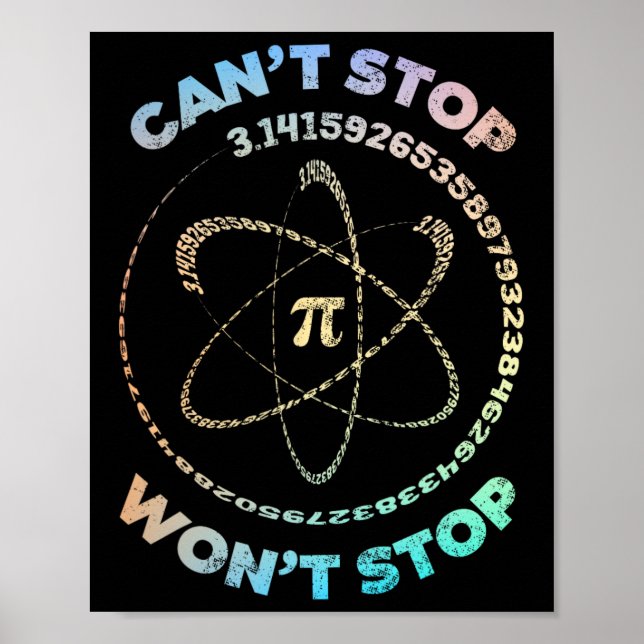 Poster Não É Possível Parar Pi Wont Interromper Pi Day Re (Frente)