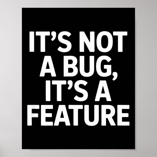 Poster Não é um bug, é uma funcionalidade piada engraçada (Frente)