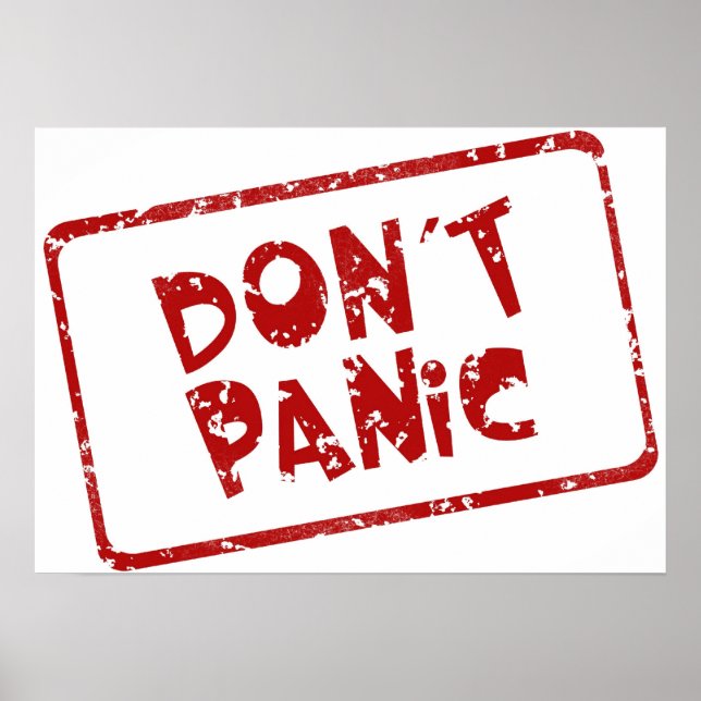 Poster Não entrar em pânico (Frente)