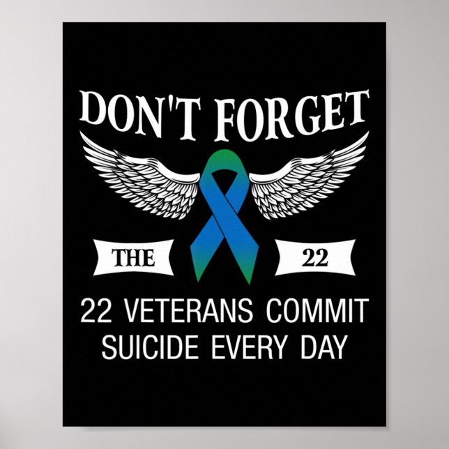 Poster Não esqueça a consciência suicida dos 22 veteranos (Frente)