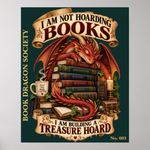 Poster Não Estou Acumulando Livros, Estou Construindo um 