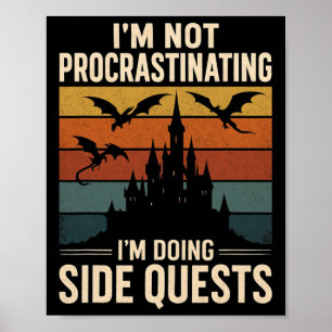 Poster Não Estou Procrastinando Estou Fazendo Missões Lat