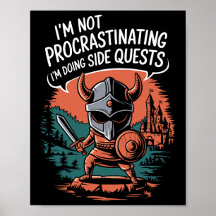 Poster Não Estou Procrastinando Missões Paralelas Diverti