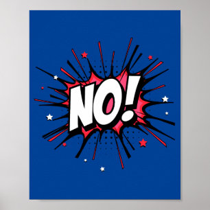 Poster Não! Exclamação Dramática de banda desenhada Pop