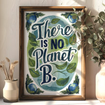 Não Existe um Planeta B Arte de Parede Ambiental