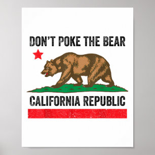 Poster Não faça cocô no urso na República da Califórnia