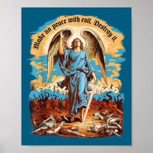 Poster Não Faça Paz Com o Mal Arcanjo Miguel Jesus Vá
