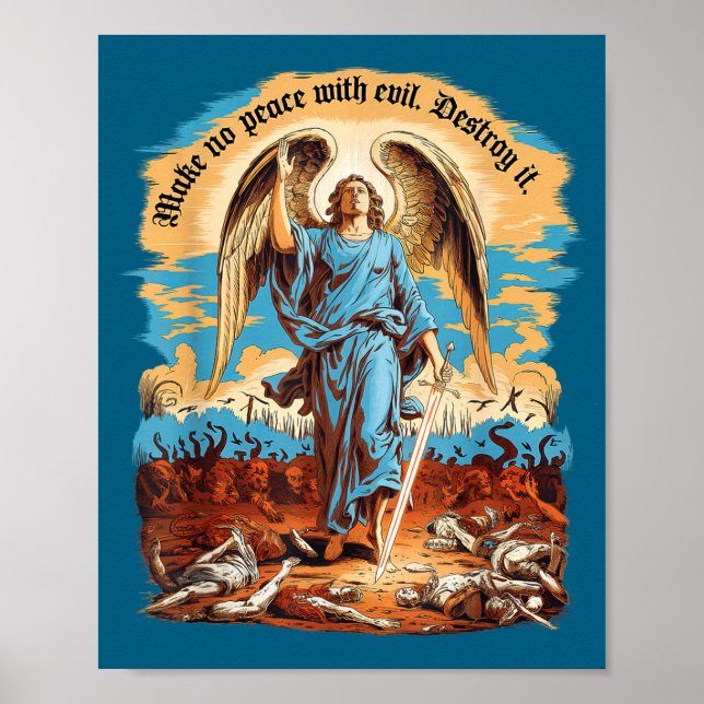 Poster Não Faça Paz Com o Mal Arcanjo Miguel Jesus Vá (Frente)
