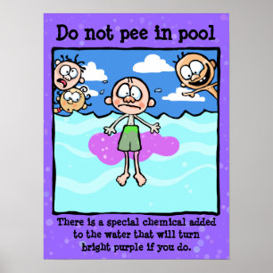Pôster NÃO FAÇA XIXI na piscina! campanha do Anti-xixi!