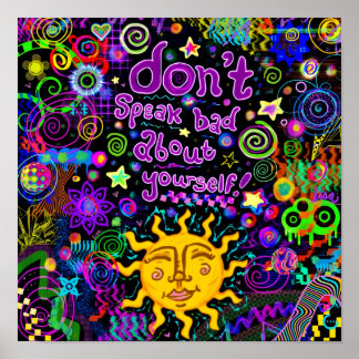 Poster Não Fale Mal de Si Mesmo | Afirmação Positiva