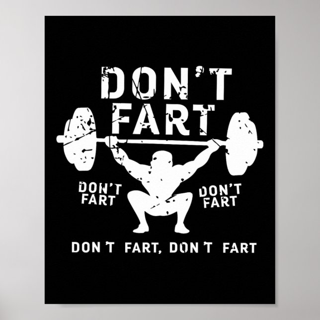 Poster Não Fart Engraçado Fart Squat Snatch Exercício de  (Frente)
