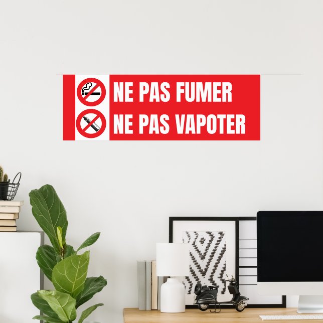 Poster Não fumar, não vaporizar cartaz  (Escritório em casa)