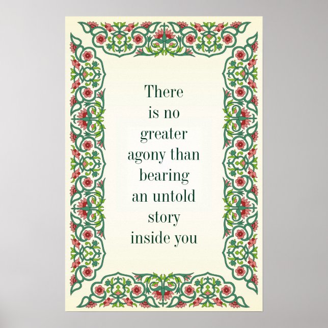 Pôster Não há maior agonia do que suportar um incalculáve (Frente)