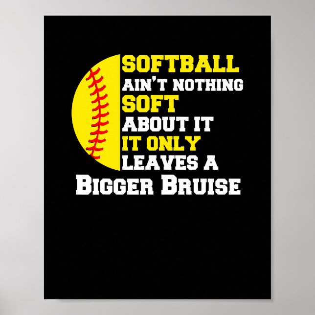 Poster Não há nada suave sobre o "Softball Funny Pitcher" (Frente)