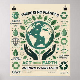 Poster Não há planeta B - Atue agora para salvar a Terra