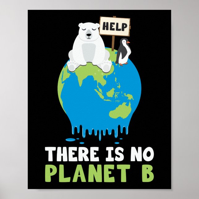 Poster Não Há Planeta B Dia da Terra Alterações Climática (Frente)