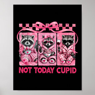 Poster Não Hoje Cupido Valesntine Guaxinins Coquete Arco