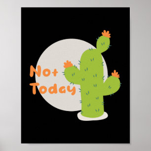 Poster Não hoje em dia, laranja verde de cacto Kawaii e c