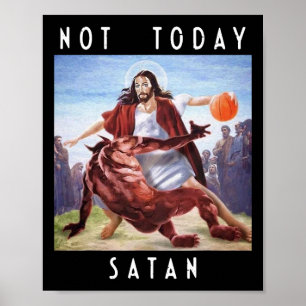 Poster Não Hoje Satã Jesus Vs Satã Em Bysketbyll