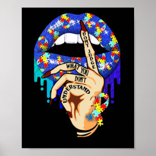 Poster Não julgue o que você não entende Lábios de au