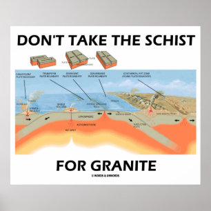 Pôster Não leve a Schist para Granito (Humor Geológico)