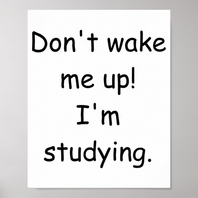 Poster Não Me Acordem Estou Estudando  (Frente)