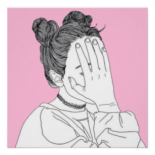 Pôster Não me olhe menina estética da trança