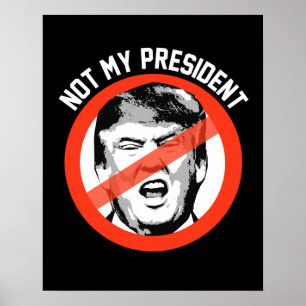 Pôster Não meu presidente - pare o símbolo do trunfo --