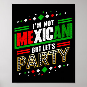 Poster Não mexicano mas vamos festejar divertido cinco de