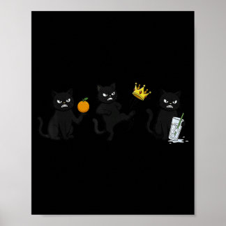 Poster Não Não Reis Não Gelo Gato Preto Engraçado