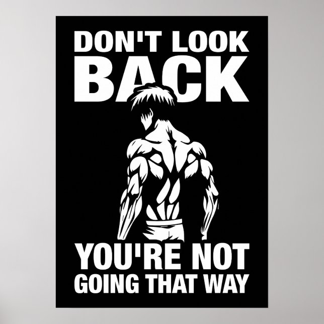 Poster Não olhe para trás - Anime Bodybuilding Gym Workou (Frente)