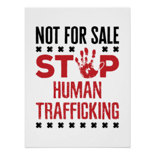 Pôster Não para venda Parar o Tráfico Humano