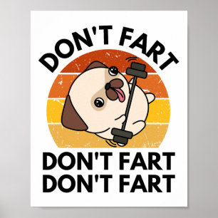 Poster Não Pedaço Cachorro Engraçado Fitness Academia Tre