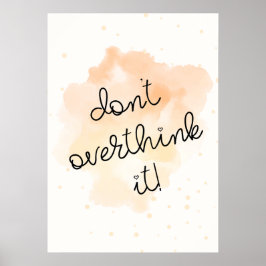 Poster Não pense demais