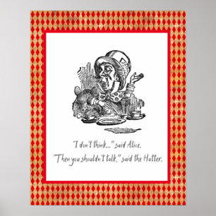 Poster Não pense em Alice Mad Hatter Cotação